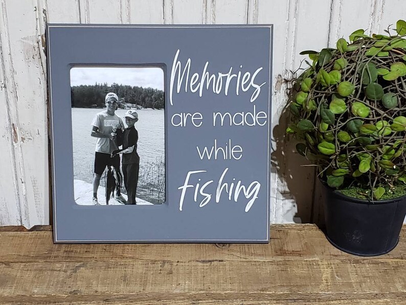 Fisherman Gift Fishing Picture Frame Dad Fishing Etsy
