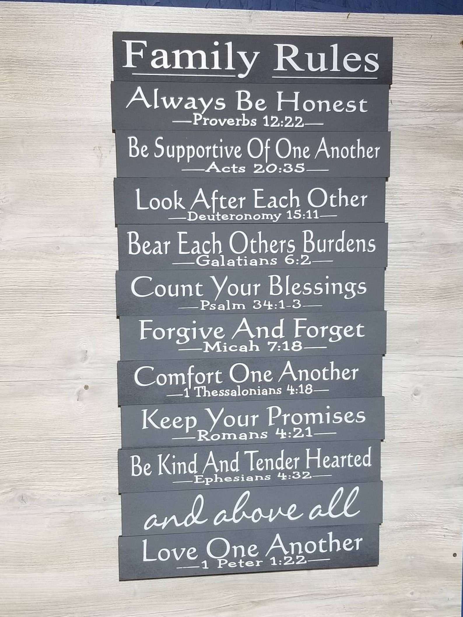 Christian Family Rules Sign Religious Family Wall Decor Etsy