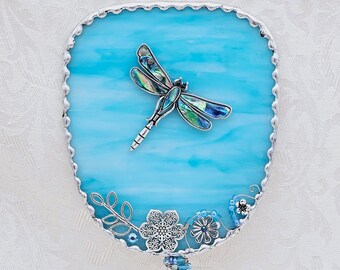 stained glass mirror, dragonfly mirror