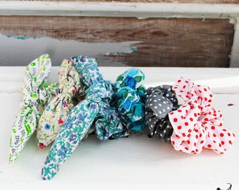 Hair scarf scrunchie, scarf scrunchie elastic, colorful scarf scrunchie, schrunchie, recycled material, eco-responsible