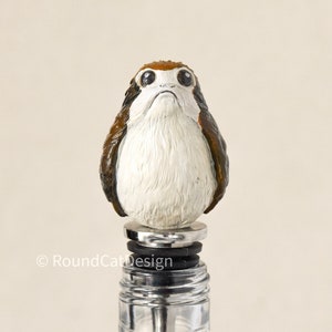 Adorable Porg bottle stopper - he can be a feisty little creature!