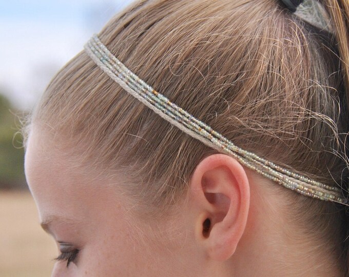 Glass Beaded Elastic Headband. Can Be Dressed up or Down Etsy