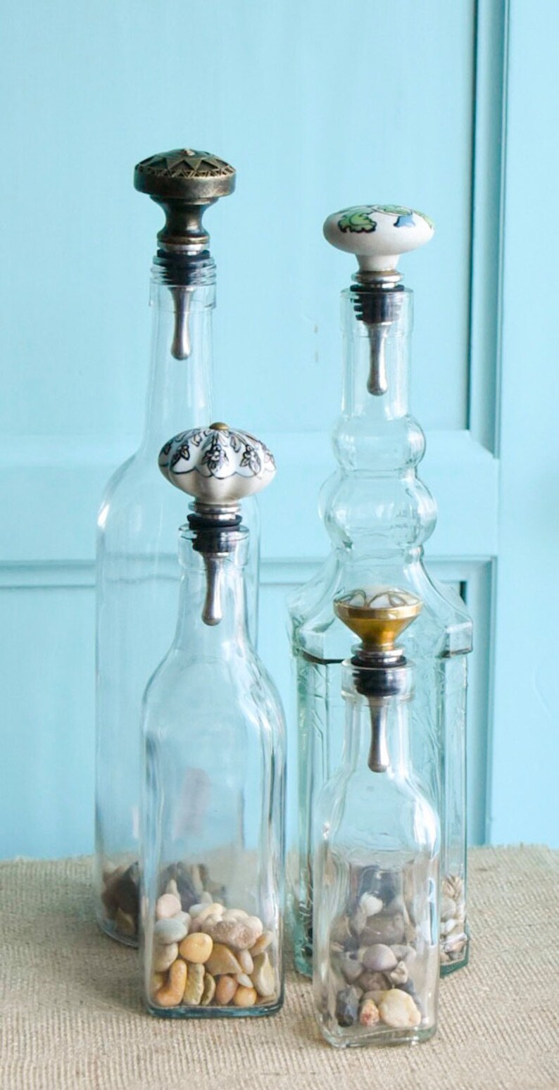 Depression Era mercury glass bottle stopper.