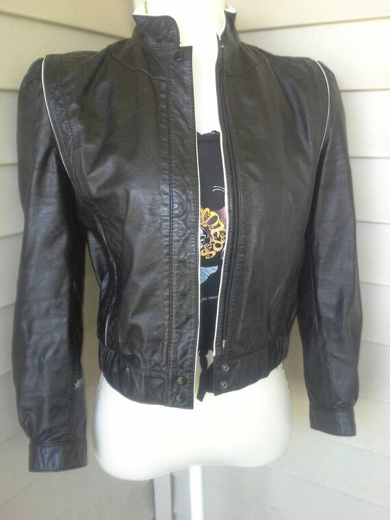 Leather jacket, 80's jacket, vintage leather