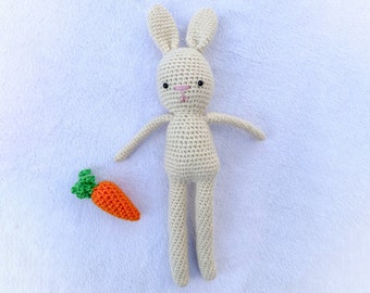 Handmade Crochet Bunny Toy with Carrot