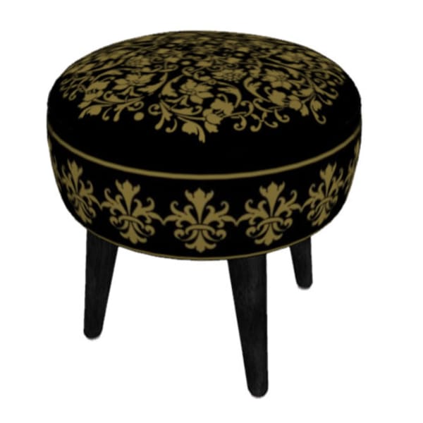 Black and Gold Ottoman Etsy