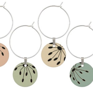 Art Deco Balls Wine Charms Set of 4 Wine Glass Charms