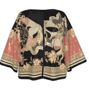 Handmade Louis XVI Kimono Jacket Elegant Neoclassical Style Duster for Day and Evening