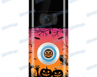 Faceplate Wrap Sticker for Ring Video Doorbell version 2, 3 or 4 | Faceplate decal for ring | Halloween Sticker Video Door Bell
