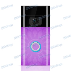Faceplate Wrap Sticker for Ring Video Doorbell | Faceplate decal | Purple Design Sticker Video Door Bell 2, 3, 4, 2nd Gen or Plus