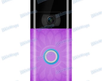 Faceplate Wrap Sticker for Ring Video Doorbell | Faceplate decal | Purple Design Sticker Video Door Bell 2, 3, 4, 2nd Gen or Plus