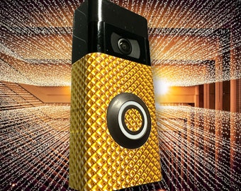 Gold Beads Faceplate Wrap Sticker for Ring Video Doorbell | Faceplate decal | Bling Sticker Ring DoorBell for version 2, 3, 4, 2nd Gen, Plus