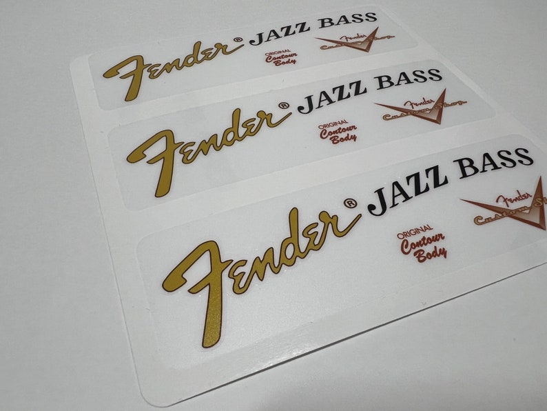 Fender Bass Jazz Headstock Logo Sticker Clear Matte Vinyl Etsy