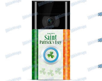 Faceplate Wrap Sticker for Ring Video Doorbell cover, St. Patrick's Day Irish theme waterproof vinyl for 2, 3, 4, 2nd Gen or Plus