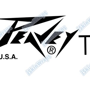 Peavey Vintage Guitar T-15 Decal with Patent number in black on clear matte vinyl, set of 3 per pack