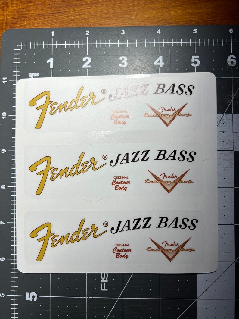 Fender Bass Jazz Headstock Logo Sticker Clear Matte Vinyl Etsy