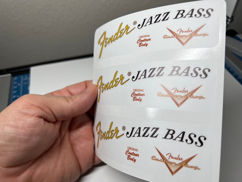 Fender Bass Jazz Headstock Logo Sticker Clear Matte Vinyl Etsy
