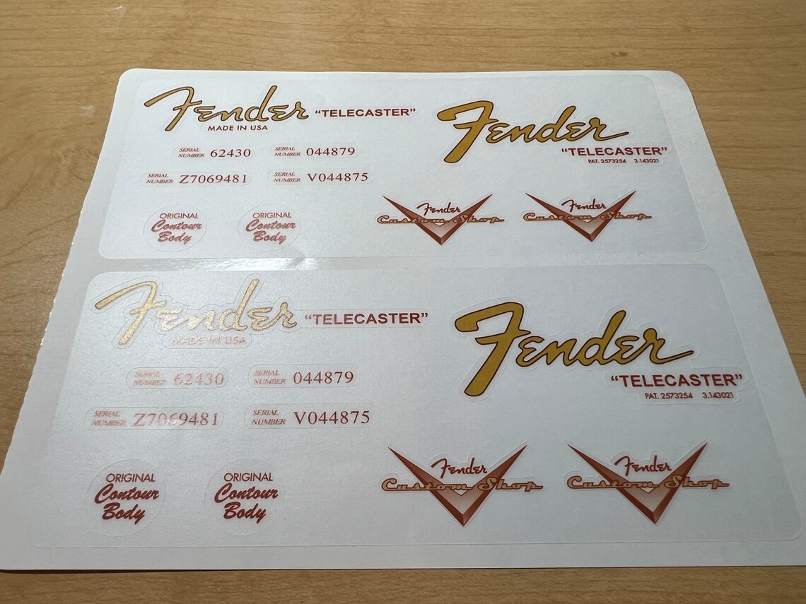 Fender Telecaster Headstock Logo Sticker Clear Vinyl Fender Etsy
