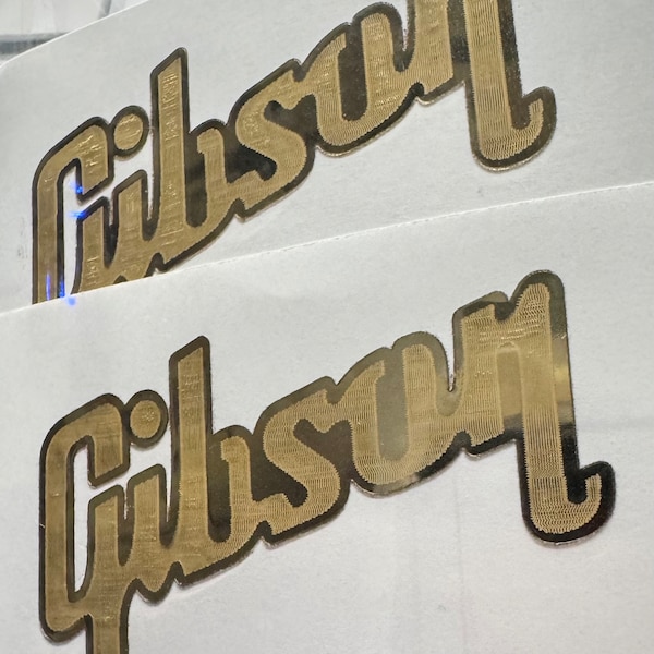 Gibson gold foil self-adhesive decals, pack of two ready to ship 2-inches