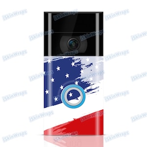 Faceplate Wrap Sticker for Ring Video Doorbell | Faceplate decal for ring | American Flag Sticker Door Bell for version 2,3,4, 2nd Gen, Plus