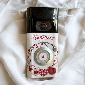 Faceplate Wrap Sticker for Ring Video Doorbell 2 or 3-4 | Faceplate decal for ring 2 or 3-4 |Valentines Wreath Sticker Video Door Bell