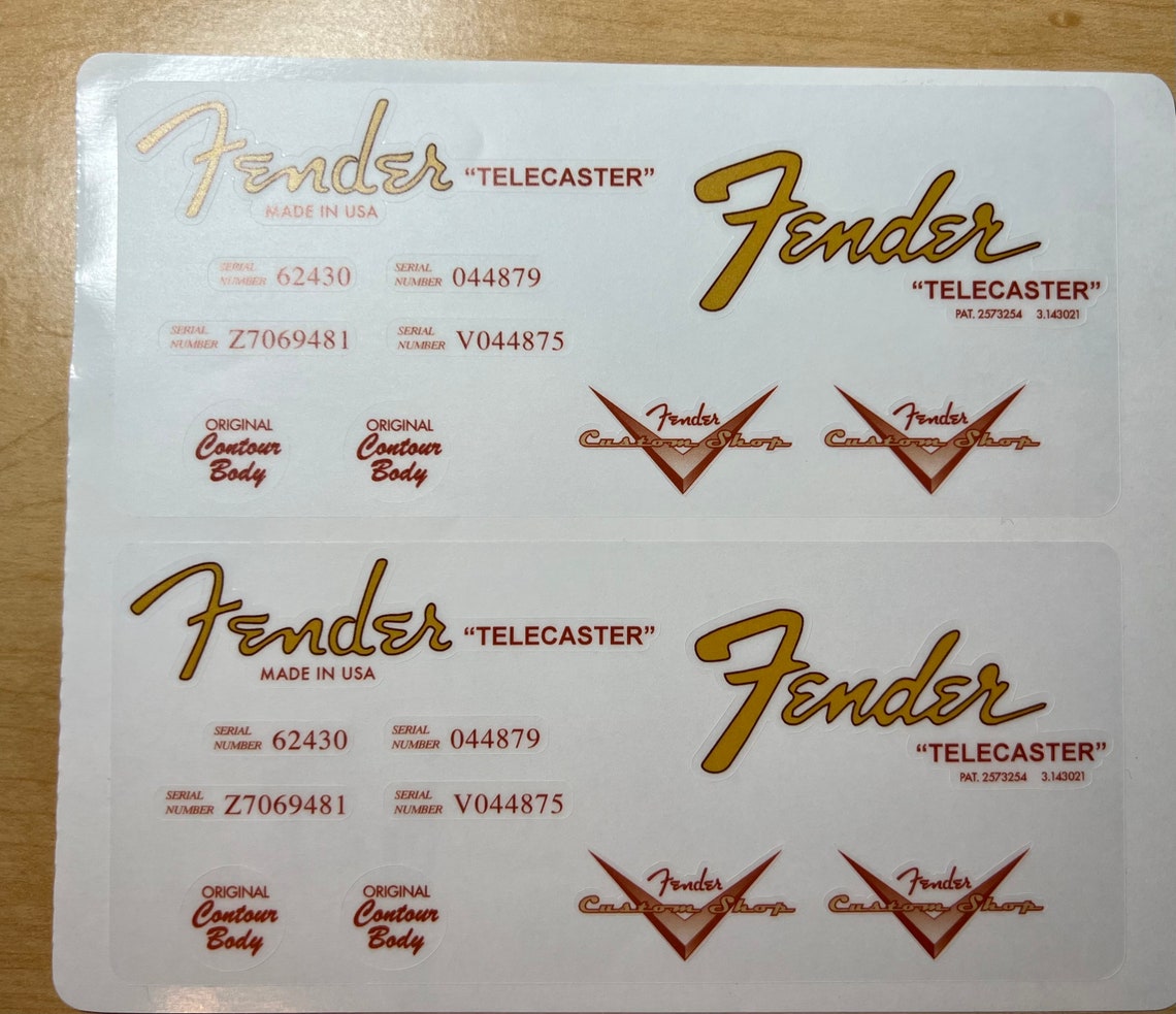 Fender Telecaster Headstock Logo Sticker Clear Vinyl Fender Etsy