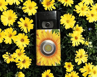 Faceplate Wrap Sticker for Ring Video Doorbell | Faceplate decal | Sunflower Sticker Video Door Bell 2, 3, 4, 2nd Gen or Plus