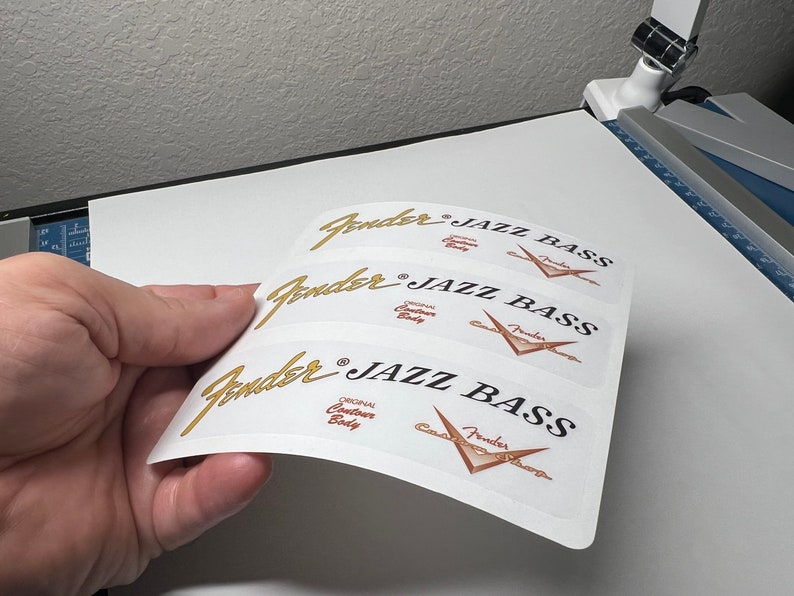 Fender Bass Jazz Headstock Logo Sticker Clear Matte Vinyl Etsy