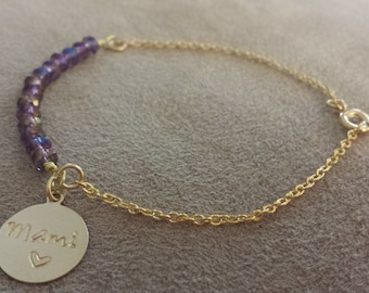 Mami beaded 18K gold-filled bracelet, gifts for mom, Mothers day gift