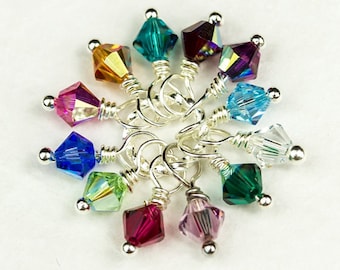 Swarovski Birthstone Charm, Swarovski  Dangle, Wire wrapped 4mm Birthstone Charm, Handmade