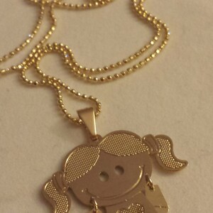 Happy Girl Gold Filled Pendant with chain