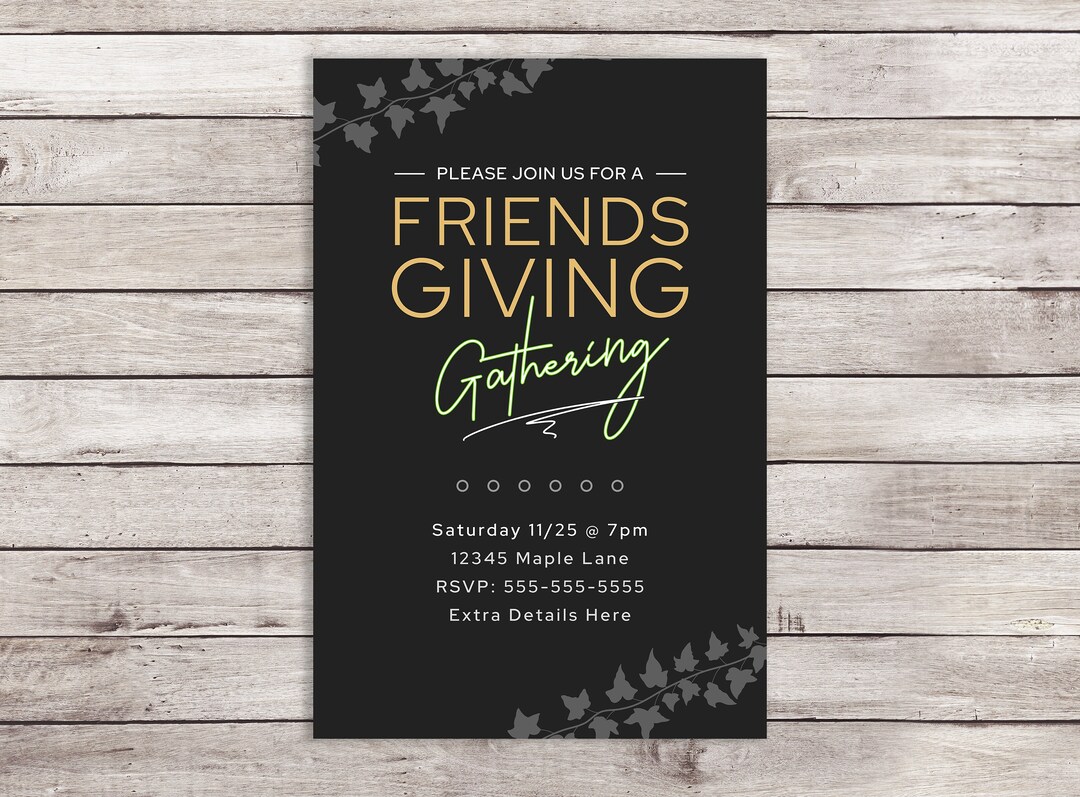 Friendsgiving Invite - Digital & Printable (editable) - Etsy