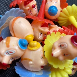 set of 12 vintage clown cupcake toppers
