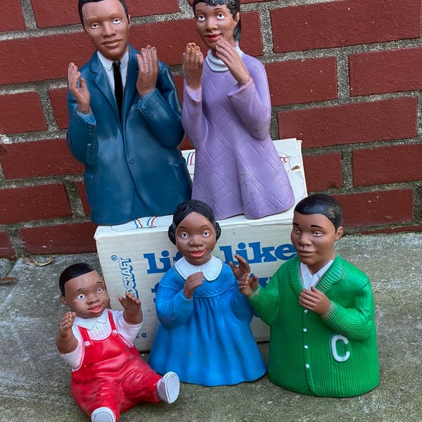 1960s Black Childcraft Therapeutic Puppet Family Set – Vintage Rubber Educational Toys