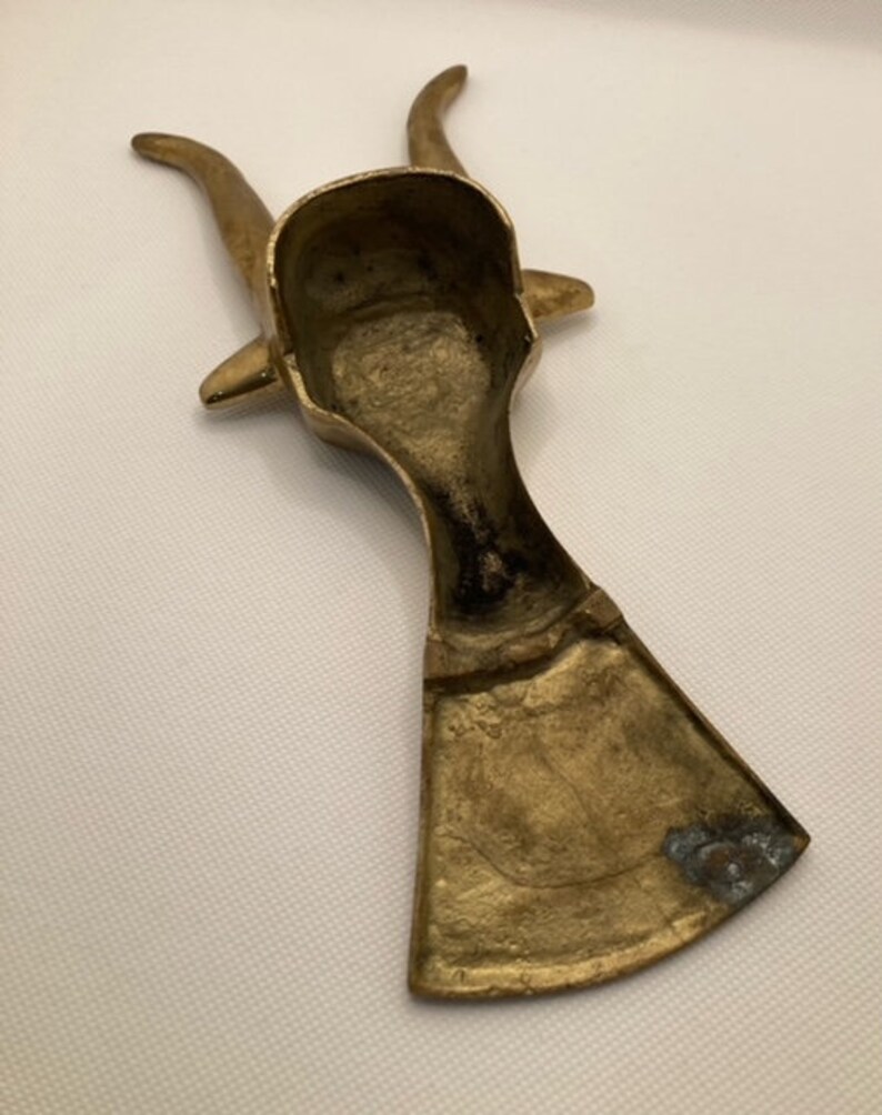 MCM Solid Brass Boot Jack Bullvintage Etsy