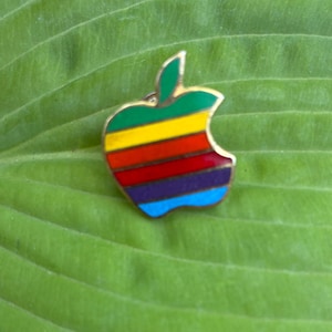 Vintage Apple Logo Pin - Etsy