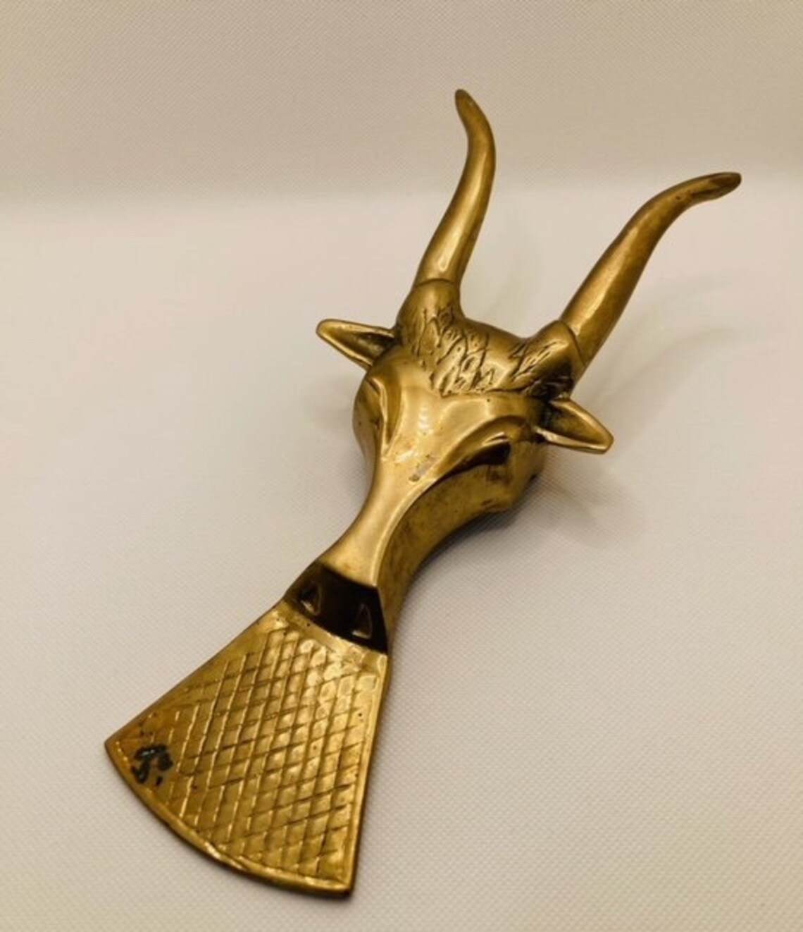 MCM Solid Brass Boot Jack Bullvintage Etsy