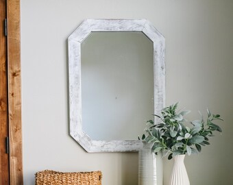 Whitewash Mirror - Lindor Octagon Mirror