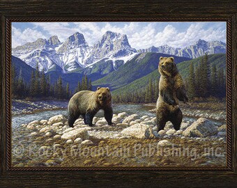 Deuces Wild - Manuel Mansanarez Wildlife Art Giclee - Grizzly Bears