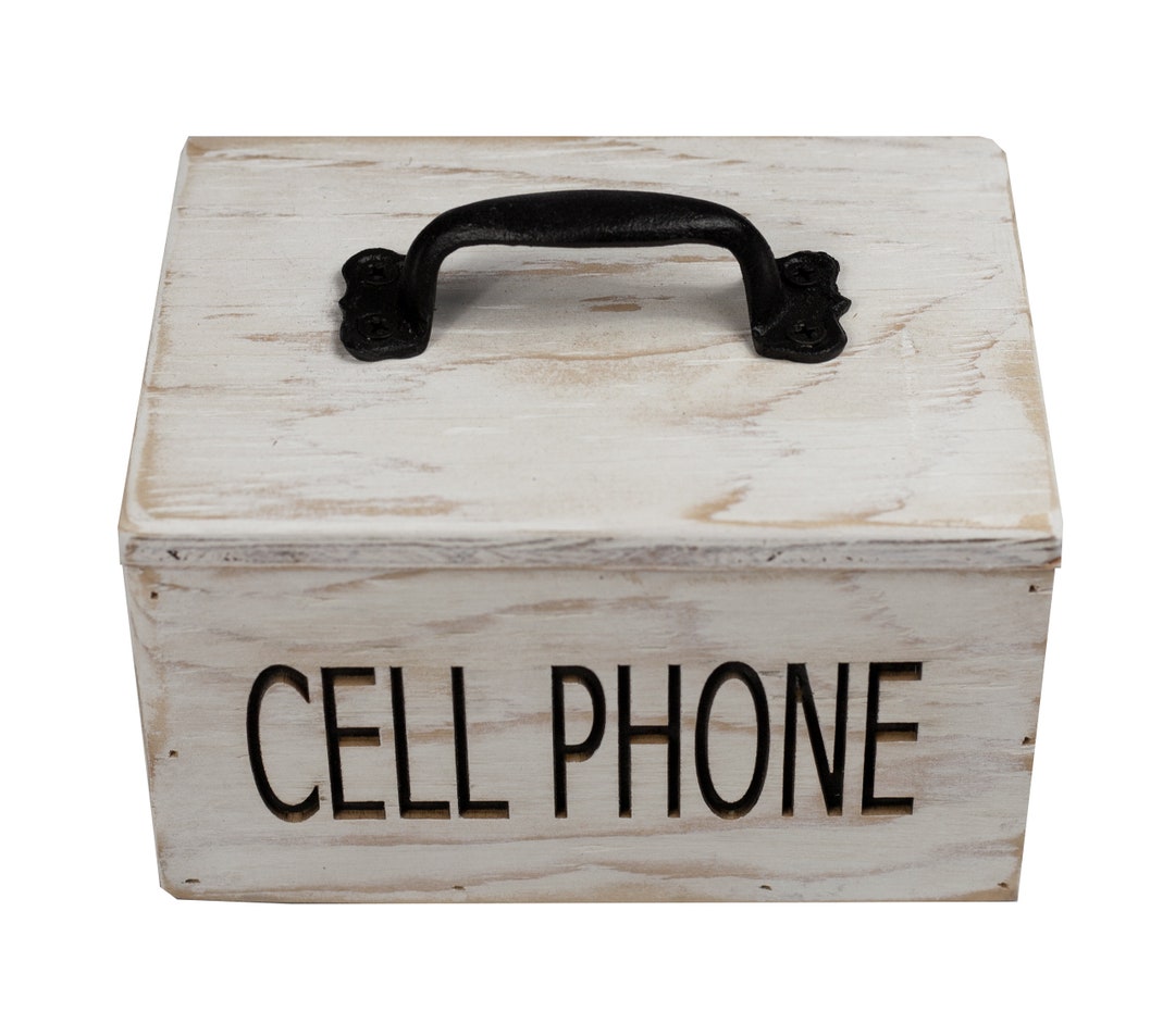 Rustic Cell Phone Box - Wooden Phone Jail for Families, Classrooms, or ...