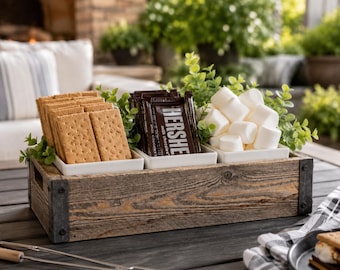 Barnwood Center Piece | Planter Box | Patio Entertaining Decor - With Metal Corners