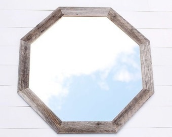 Octagon Barnwood Mirror 36"