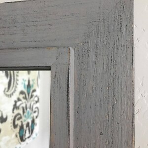 Rustic Gray Windowpane Mirror image 3