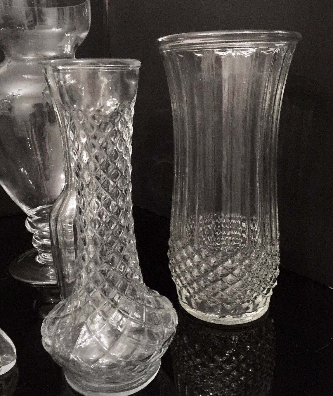 Bulk Flower Vases Collection of 10 Clear Glass Vases Vintage Etsy