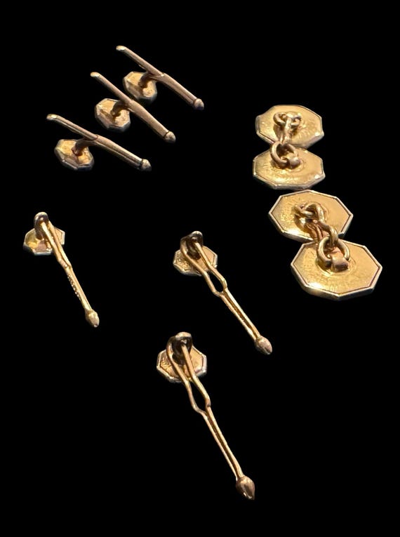 Krementz Tuxedo Cufflinks and Stud Set; 8 Pieces - image 8