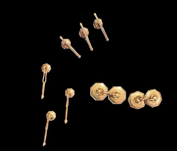 Krementz Tuxedo Cufflinks and Stud Set; 8 Pieces - image 3