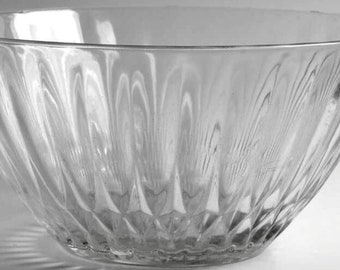 Crown Point Punch Bowl Set by Anchor Hocking, Vintage Clear Glass Bowl