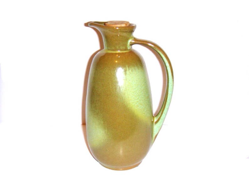 Frankoma Pottery Prairie Green and Brown Pitcher 835,USA Art Pottery