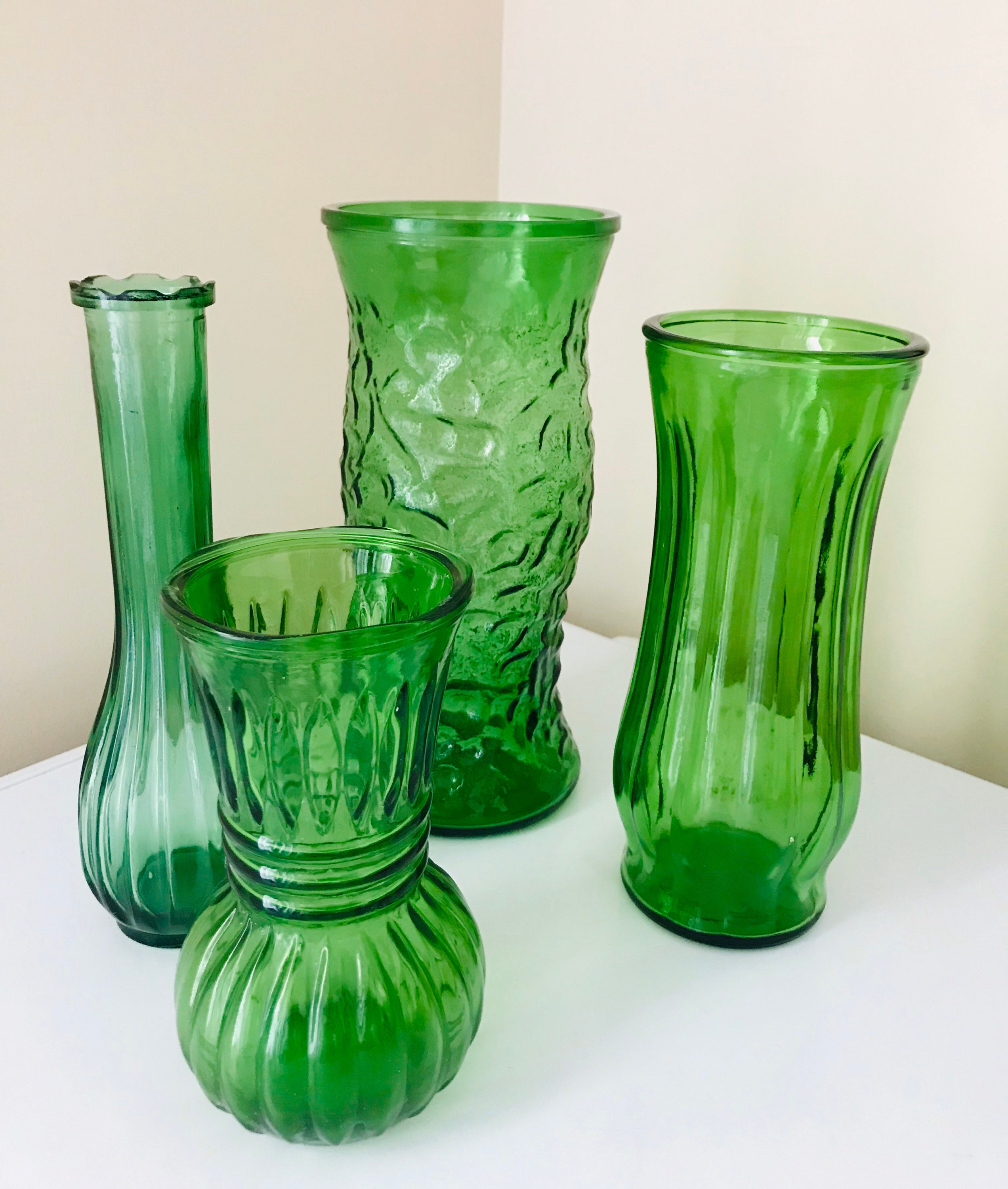 Vintage Green Flower Vase