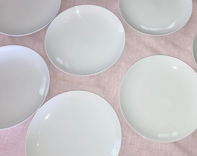 Dansk dinner plates, set of 11 white porcelain plates